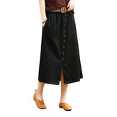 Falda vaquera larga de look casual